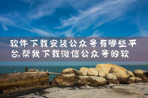 软件下载安装公众号有哪些平台|杏吧